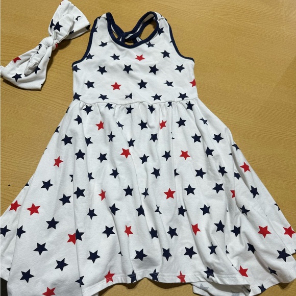 Cynthia Rowley Red, White and Blue Stars Dress with Matching Headband - Picture 1 of 2